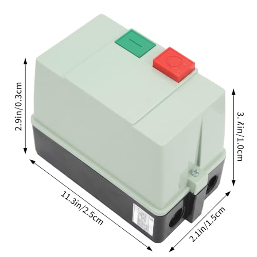 Magnetic Electric Motor Starter, IP55 ABS Enclosure 10 Single Phase 220/230V 23-32A with On/Off Switch for Air Compressor Heavy Duty Start Stop Control