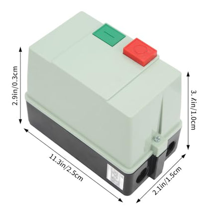 Magnetic Electric Motor Starter, IP55 ABS Enclosure 10 Single Phase 220/230V 23-32A with On/Off Switch for Air Compressor Heavy Duty Start Stop Control