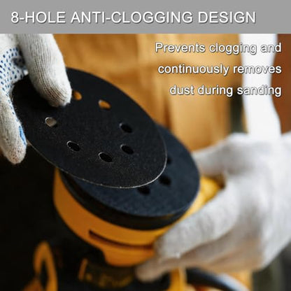 100Pcs 5 Inch Sanding Discs Hook & Loop 8-Hole Wet Dry Sandpaper 320 Grit - style: 100Pcs 320 Grit