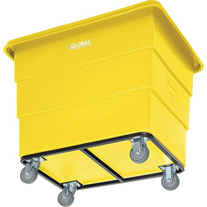 Global Industrial 12 Bushel Plastic Bulk Box Truck, Steel Base, Yellow - color: Yellow