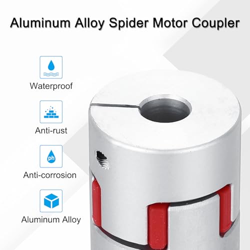 MECCANIXITY Aluminum Shaft Coupling Shaft Coupler 6mm to 8mm Flexible Spider Coupling L30mm x D25mm Coupler Jaw Spider Shaft Joint Connector for 3D Printers DIY CNC Router Milling Machine - size: 6mm to 8mm