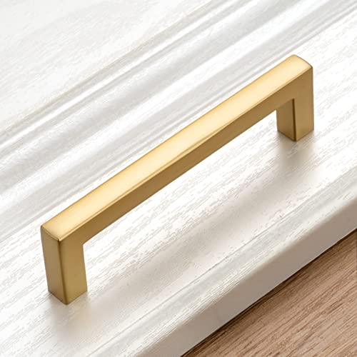 KOOFIZO 10 Pack 3-3/4 in Brushed Gold Cabinet Pulls, Drawer Handles 1816 - color: Brushed Gold, size: 3-3/4" CC - 10Pcs, style: Modern
