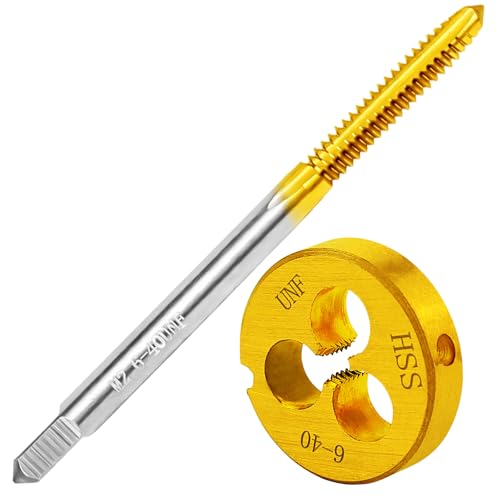 6-40 UNF Tap and Die Set for Metal,M2 HSS Thread Tap and Round Die set - size: 6-40UNF