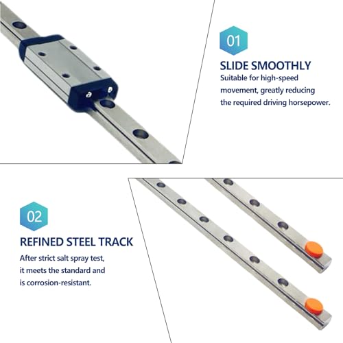2PCS MGN12H mini Linear Guide Rail, 400mm Linear Sliding Guide Rail with MGN12H Sliding Block, Suitable for 3D Printers and CNC Machines, Medical Equipment, Automation Equipment, etc - size: MGN12H+400mm