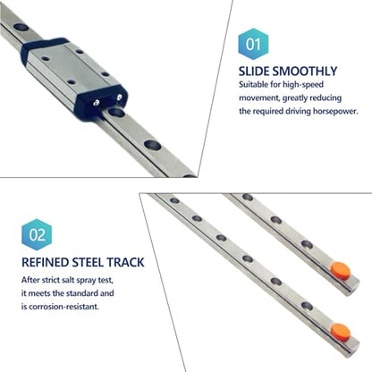 2PCS MGN12H mini Linear Guide Rail, 400mm Linear Sliding Guide Rail with MGN12H Sliding Block, Suitable for 3D Printers and CNC Machines, Medical Equipment, Automation Equipment, etc - size: MGN12H+400mm