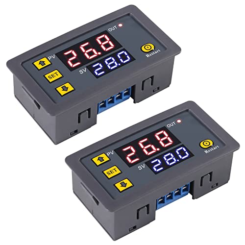 2Pcs Timer Delay Relay DC 12V 20A Programmable LED Digital Cycle Delay Relay Timer Module Switch ON-Off Control 0ms-999h - color: DC 12V