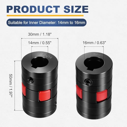 MECCANIXITY XL0 Type Flexible Elastic Shaft Coupling 14mm to 16mm Bore - size: 14mm to 16mm Bore 30 Diameter