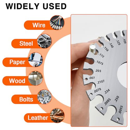 ZeeDix Standard Dual-Sided Round Wire Cable Sheet Gage - style: Metal Round Wire Gauge