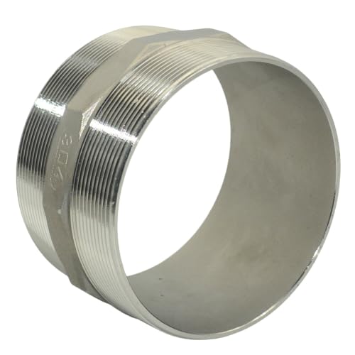 4"x4" NPT Male Threaded Hex Nipple,Stainless Steel 304 Quick Coupler Pipe Fitting (4") - size: 4 Inch