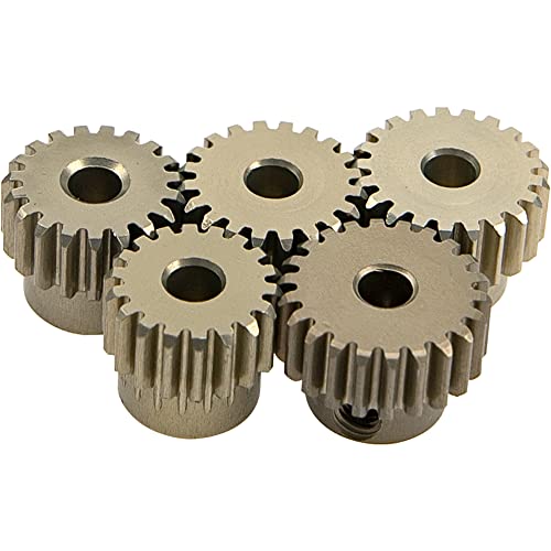 ShareGoo 7075 Aluminum Alloy 48P 3.175mm Pinion Gear Sets 18T 19T 20T 21T 22T Motor Gears Fit 3.175mm (1/8-Inch) Shaft Compatible with HPI Losi Axial Traxxas Tamiya 1/10 RC Car,5Pack