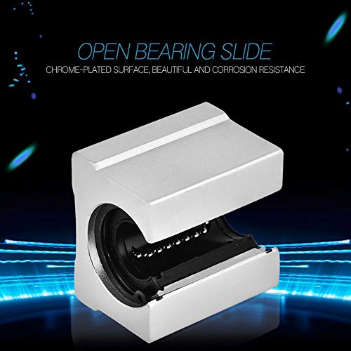 SBR16UU Linear Bearing Pillow Block, 16mm Open Linear Motion Bearing Block Slide, Aluminum Alloy, 4 Pieces, for CNC Part