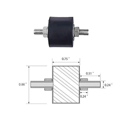 4 Pack 5/16"-18 NC Garage Door Opener Vibration Isolator Kit Replacement 89LM