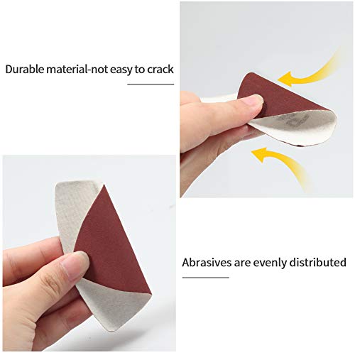 SPEEDWOX 30 Pcs Hook and Loop Triangle Sandpaper 400 Grit 80mm 3-1/8 Inches for Oscillating Multi Tool Detail Sander Sanding Discs Triangle Sanding Pads - style: 400 Grit