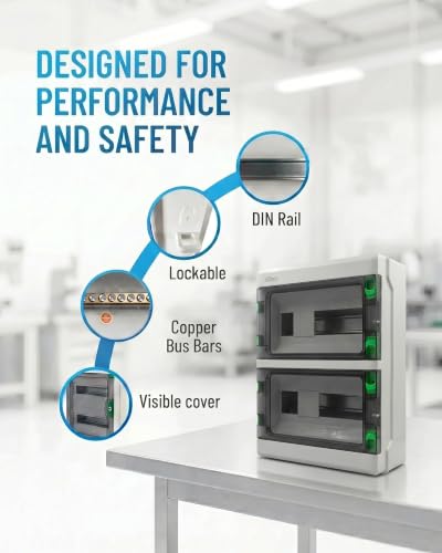 Circuit Breaker Box, IP66 Distribution Protection Box (HA-24 Way-H) - size: HA-24- 11.6x15.3x5.1 INCH