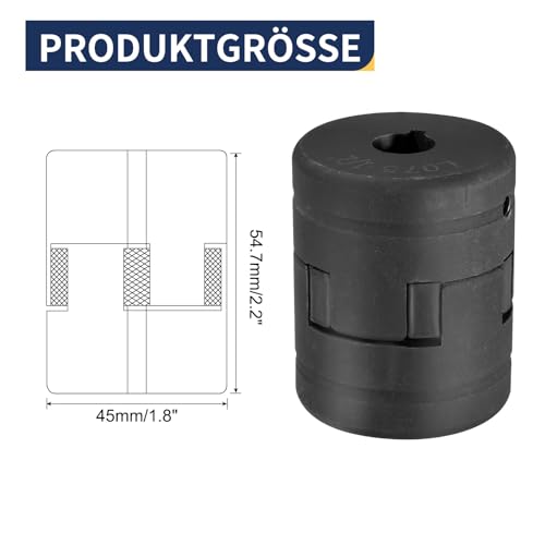 uxcell 1/2" to 1" L075 Flexible 3-Piece L-Jaw Coupling Coupler Set & Buna-N NBR Rubber Spider for Log Splitter Hybrid Equipment - size: 1/2" to 1"