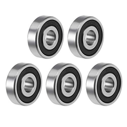 uxcell 6200-2RS Deep Groove Ball Bearing 10x30x9mm Double Sealed ABEC-3 Bearings 5-Pack - size: 10mmx30mmx9mm