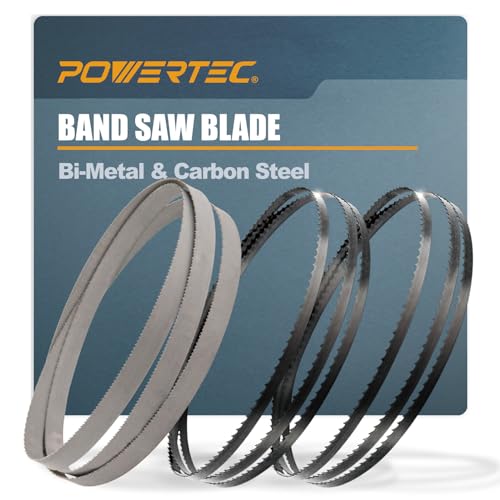 POWERTEC 59-1/4 Inch Bandsaw Blades Assortment for Woodworking & Non-Ferrous Metal Cutting, Band Saw Blades for Ryobi BS903 & BS900 and Shop Fox W1749 Band Saw, 3 Pack (13702) - style: 59-1/4 inch Assortment (3PCs)