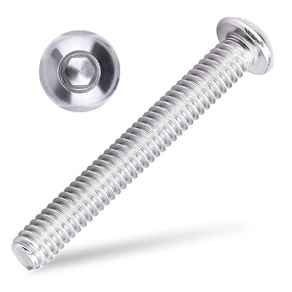 1/4-20 x 1-7/8" Button Head Socket Cap Bolts Screws, 304 Stainless Steel 18-8, Allen Hex Drive, Bright Finish, Fully Machine Thread, Pack of 25 - size: 1/4-20 x 1-7/8