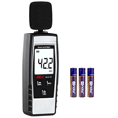 Decibel Meter Sound Level Reader 30-130dB(A), Hand-held Sound Noise Meter, Digital Noise Meter Decibel Monitoring Tester Calibrated Audio Noise Volume Measuring Tool - color: Gray A