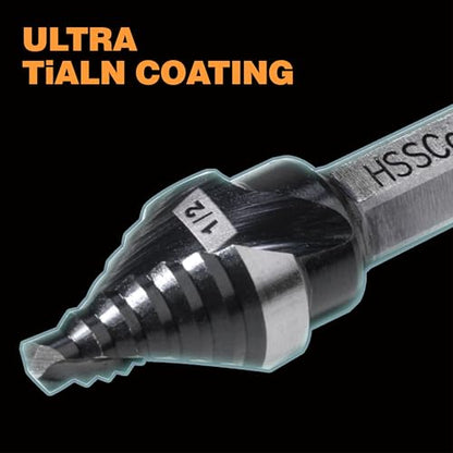 1/2" Single Size M35 Step Drill Bit Unibit for Hole Drilling - size: Single Size 1/2" (2 Flutes)