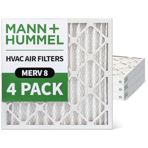 MANN+HUMMEL 16x16x2 MERV 8 Pleated 2" AC Furnace Air Filter. 4 Pack - style: 16 x 16 x 2