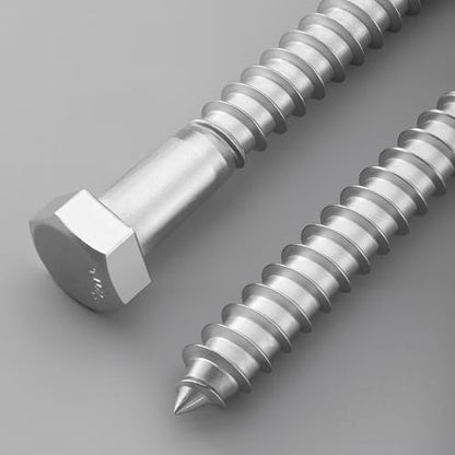 20 Sets 1/4" x 2-1/2" Hex Head Lag Screws Bolts with Flat Washers 304 Stainless Steel 18-8 Heavy Duty Lag Screw for Wood, Driver Bit Included - size: 1/4x2-1/2 (20sets)