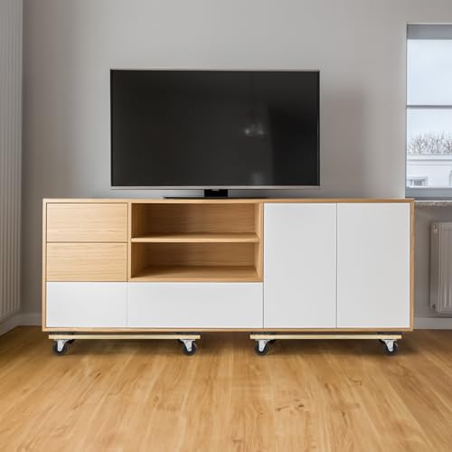 VEVOR Hardwood Furniture Moving Dolly, 30 in. x 18 in. 4 x 3 PP Swivel Casters, Heavy Duty Wooden Mover Dollies, Moving Cart with Wheels for Heavy Furniture, 1000 lbs. Capacity, Two Pack - size: 30 in. x 18 in