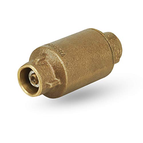 Midline Valve 372D334 Inline Spring Loaded Check Valve, Backflow Prevention, Lead-Free, 1-1/2 in. Sweat Connections, Cast Brass - size: 1-1/2 in., style: Single Pack