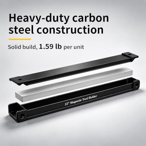 GRENPRO Double-Sided Magnetic Tool Holder, 12" Magnetic Tool Bar, 110 lb - size: 12inch
