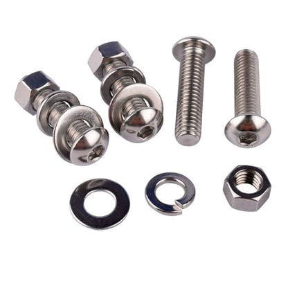 15 Sets 1/4-20 x 3/4" Button Head Socket Cap Bolts Screws, Hex Nuts, Flat & Lock Washers, 304 Stainless Steel 18-8 Fully Machine Thread, Silver - color: Silver, size: 1/4-20 x 3/4" (15 Sets)
