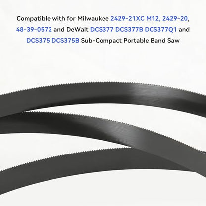 27 Inch Bandsaw Blades 24 TPI for DeWalt DCS377 Sub-Compact Portable Band Saw, for Milwaukee Portable Band Saw Blade, 27" x 1/2" x .020" 24 TPI, 3 Pack - size: 27" x 1/2" x .020", 24 TPI, 3 Pack