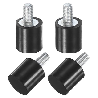 M METERXITY 4-Pack Rubber Mounts D8mmxH8mm Male Vibration Isolators Cylindrical Shock Absorber W M3 x 6mm Studs for Air Compressor/Car/Pump/Boat/Garage Motor/Bobbins Rubber Isolators - size: M3 x 6mm, 8mm x 8mm