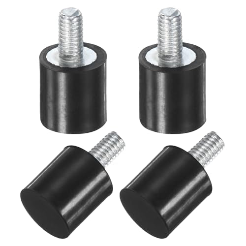 M METERXITY 4-Pack Rubber Mounts D8mmxH8mm Male Vibration Isolators Cylindrical Shock Absorber W M3 x 6mm Studs for Air Compressor/Car/Pump/Boat/Garage Motor/Bobbins Rubber Isolators - size: M3 x 6mm, 8mm x 8mm