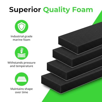 XCEL Neoprene Foam AntiVibration Pads with Adhesive (Black, 4-Pack 12" x 4" x 1/2") - color: Black, size: 4-Pack 12" x 4" x 1/2"