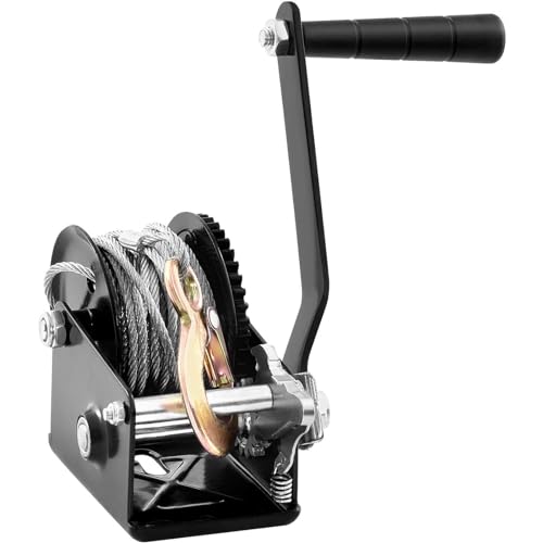 VEVOR Hand Winch, 800 lbs Pulling Capacity Heavy Duty Rope Crank with 33 ft Steel Wire Cable and Two-Way Ratchet, Manual Operated for Trailer, Boat or ATV Towing