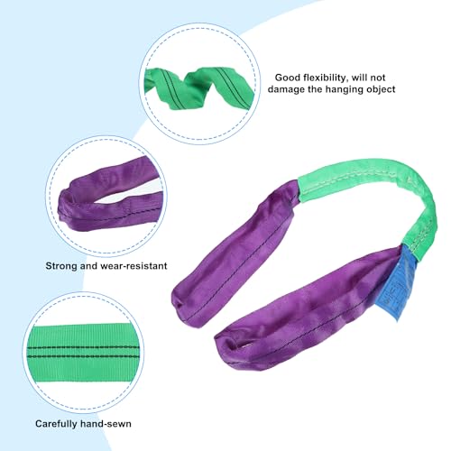 PATIKIL Lifting Slings Straps 2Pcs 3ft Heavy Web Slings 2204lbs,Purple - color: Purple, size: 2204lbs