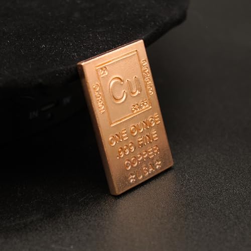 1 oz Copper Bar (Flat Style) 99.9% Pure Paperweight - color: Copper