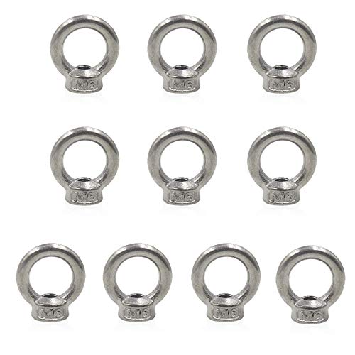 Lependor M6 Metric Ring Shape Lifting Eye Nut 304 Stainless Steel Lifting Eye Threaded Nut Fastener - 10 Pcs M6 (1/4") - color: 10 Pcs M6 (1/4")
