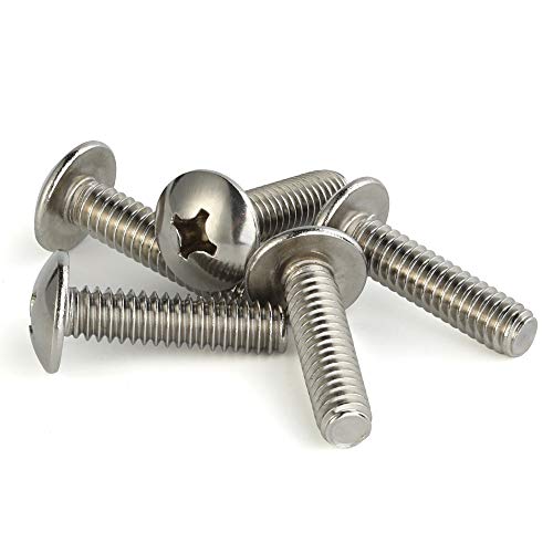 Mellewell M6-1.0 x 12mm Truss Head Machine Screws, Full Thread, 18-8 Stainless Steel, Quantity 25 - color: Silver, size: M6-1.0 x 12mm