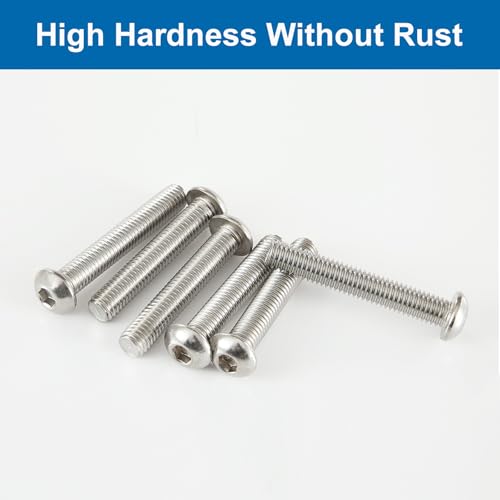 M8 x 40mm 45mm 50mm 55mm 60mm Button Head Socket Cap Screws Bolts, Stainless Steel 304, Metric Allen Hex Drive, Bright Finish, Fully Threaded, Assortment Kit 20PCS - size: Button M8x40-60 mm