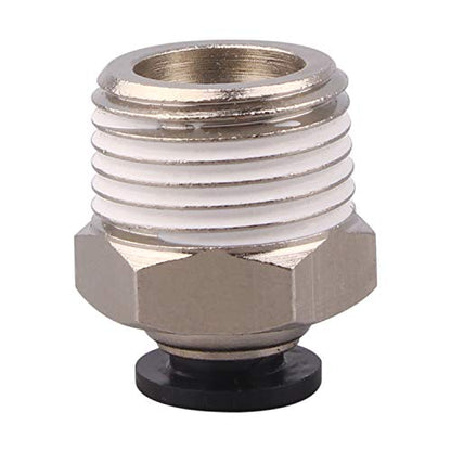 PC Push to Connect Tube Fitting, Male Straight - 1/4" Tube OD x 3/8" NPT Thread, Pack of 10 - size: 1/4"OD x 3/8"NPT, style: Pack of 10