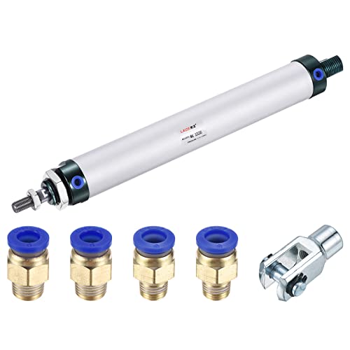MECCANIXITY Pneumatic Air Cylinder Double Action MAL32X200 32mm Bore 200mm Stroke with Y Connector and 4Pcs Quick Fitting Set - size: 32X200 mm