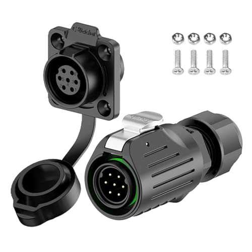 EW-LP16 Industrial Waterproof Connector IP68 Quickly Plugging Aviation Connector PBT Plastic Shell Circular Connector Fast Release Electrical Connector M16 2-9 Pin Flange Socket (7 Pin) - color: Flange Socket/PBT Plastic, size: 7 Pin