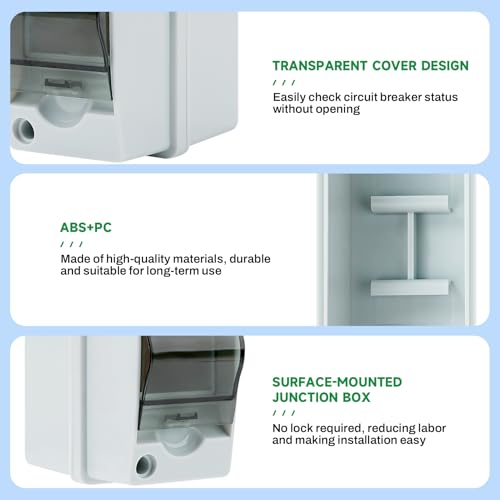 DEWIN 2 Way DIN Rail Box IP65 Distribution Protection Box - size: 2 module