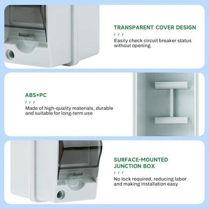 DEWIN 2 Way DIN Rail Box IP65 Distribution Protection Box - size: 2 module