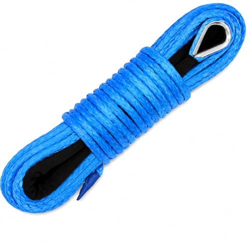 Ucreative 1/4" x 50' Synthetic Winch Rope Blue - color: Blue, size: 1/4 Inch x 50 Feet