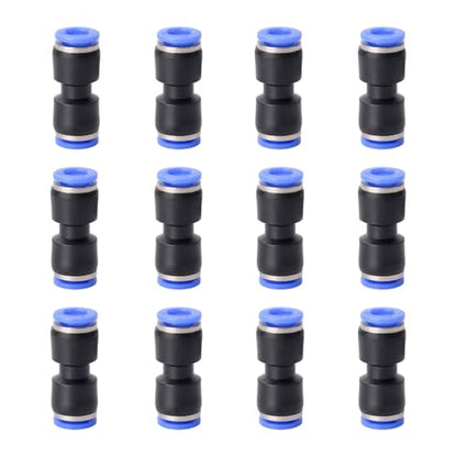 12PCS Straight Push Connectors Quick Release Plastic Push to Connect Fittings 1/4" inch Quick Connect Air Hose Fittings (1/4'', Blue) - size: 1/4'' 12PCS