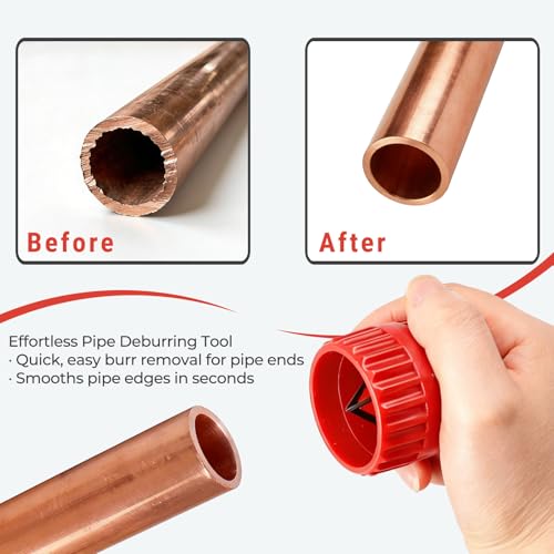 Copper Pipe Deburring Tool 6-Blade Pipe Reamer 3/16" to 1-1/2"