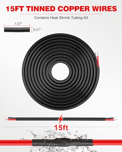 NAOEVO 18 Gauge Wire 2 Conductor, 18 Gauge Automotive Wire 12V Cable, 15FT - size: 15ft, style: 2C-18AWG