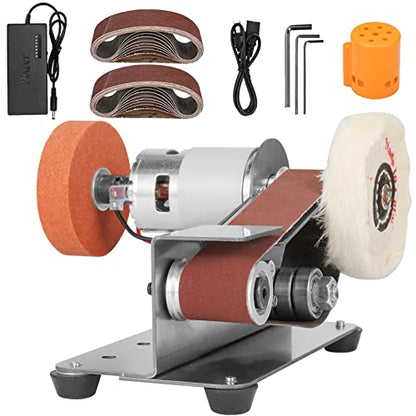 3-in-1 Mini Belt Sander 7-Speed Knife Sharpener Bench Grinder - color: Model.1 Knife Making Plus Kit, size: Model.1 Knife Making Plus Kit